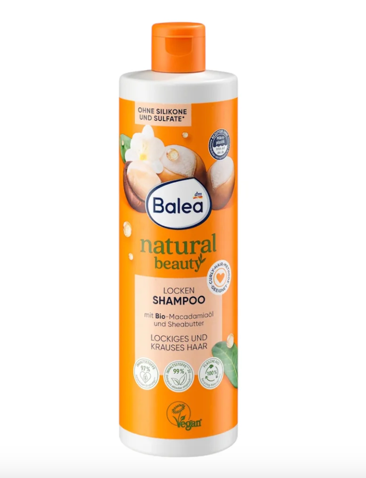 Shampoing à l'huile de macadamia et au beurre de karité pour cheveux bouclés