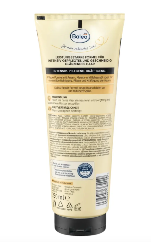 Shampoing réparateur d'huile intensif